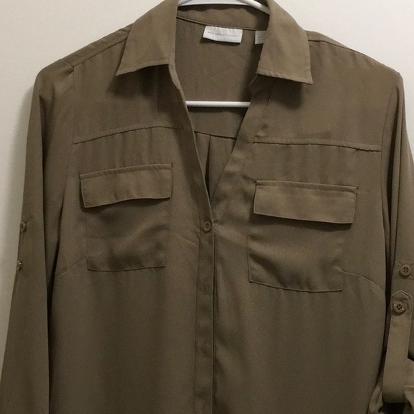 NWT New York & Company Tan Blouse Size S - Picture 6 of 11